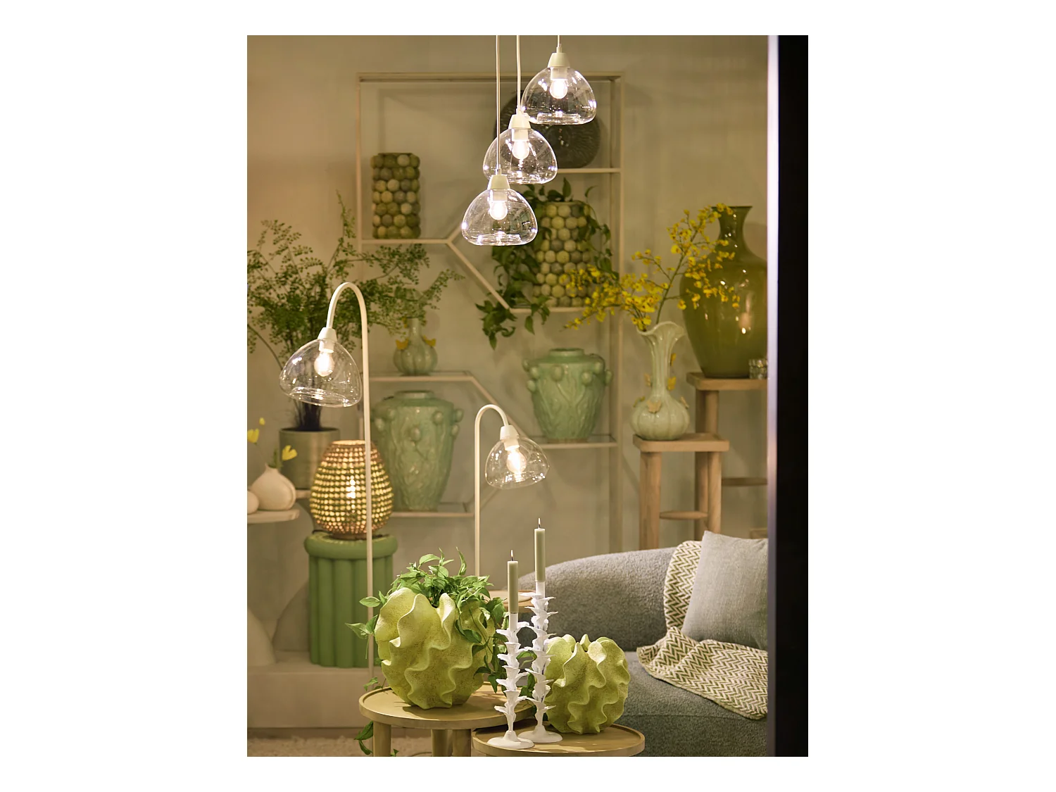 Lampe de table BISHO - 31,5x20x61cm - Blanc