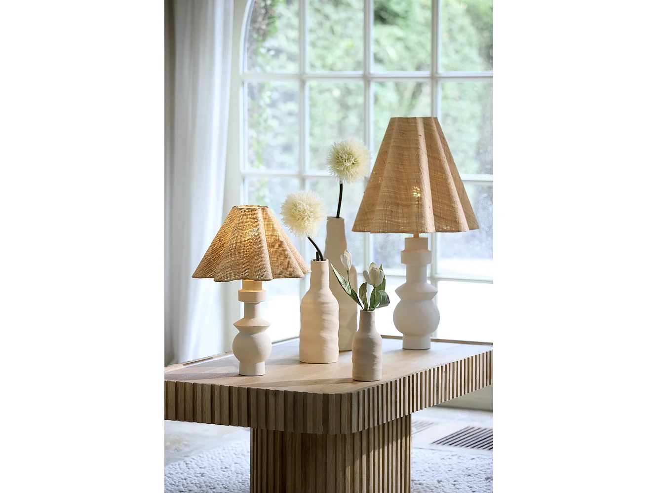 Pied de lampe ESINO - Ø24x30cm - Blanc