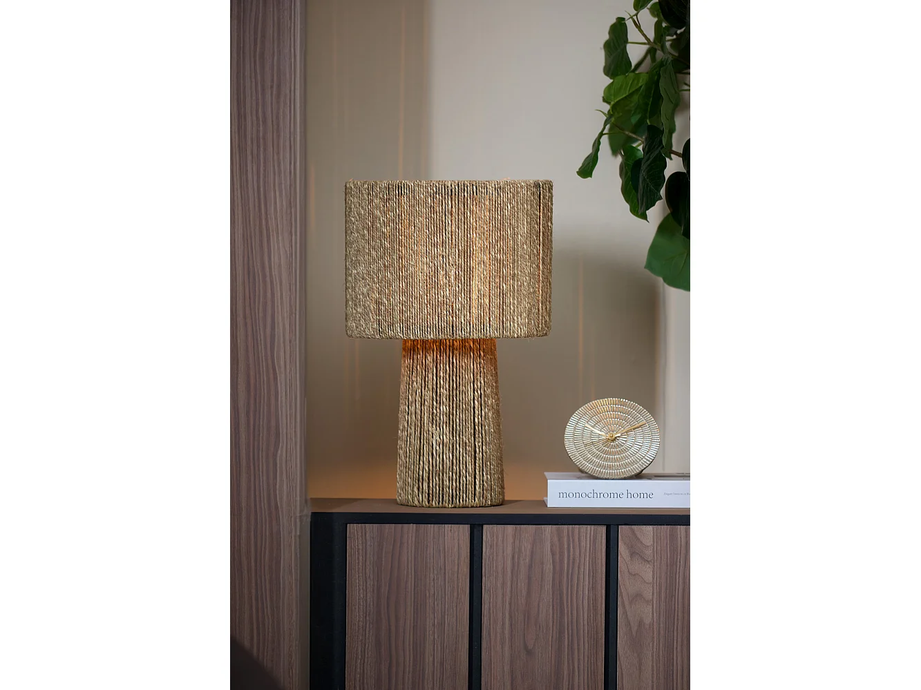 Lámpara de mesa PITINO - Ø31,5x51cm - Marrón