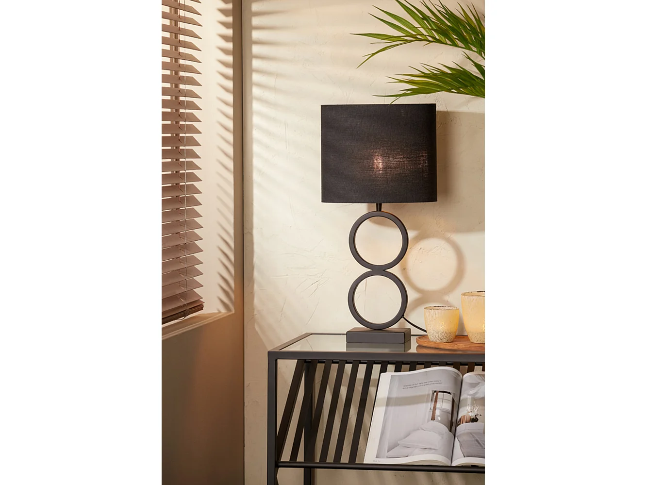 Pied de lampe STELIOS - 15x10x36cm - Noir