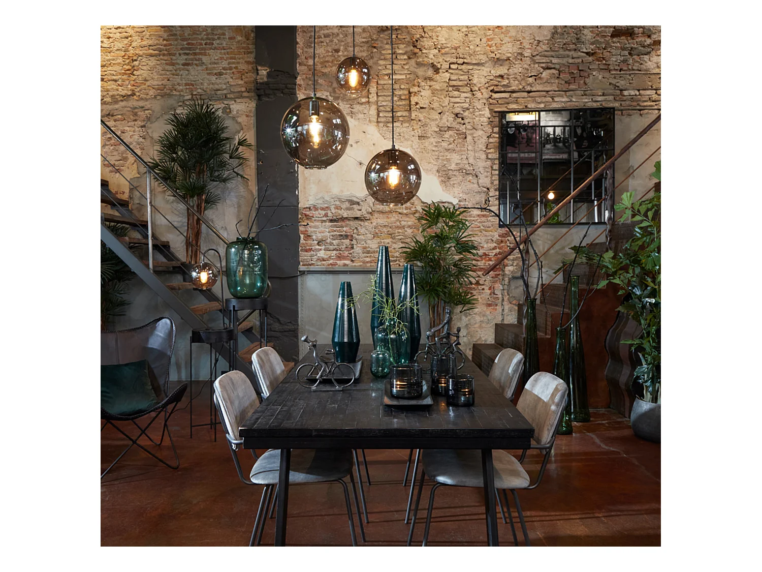 Tischlampe SUBAR - 28x20x60cm - Grau
