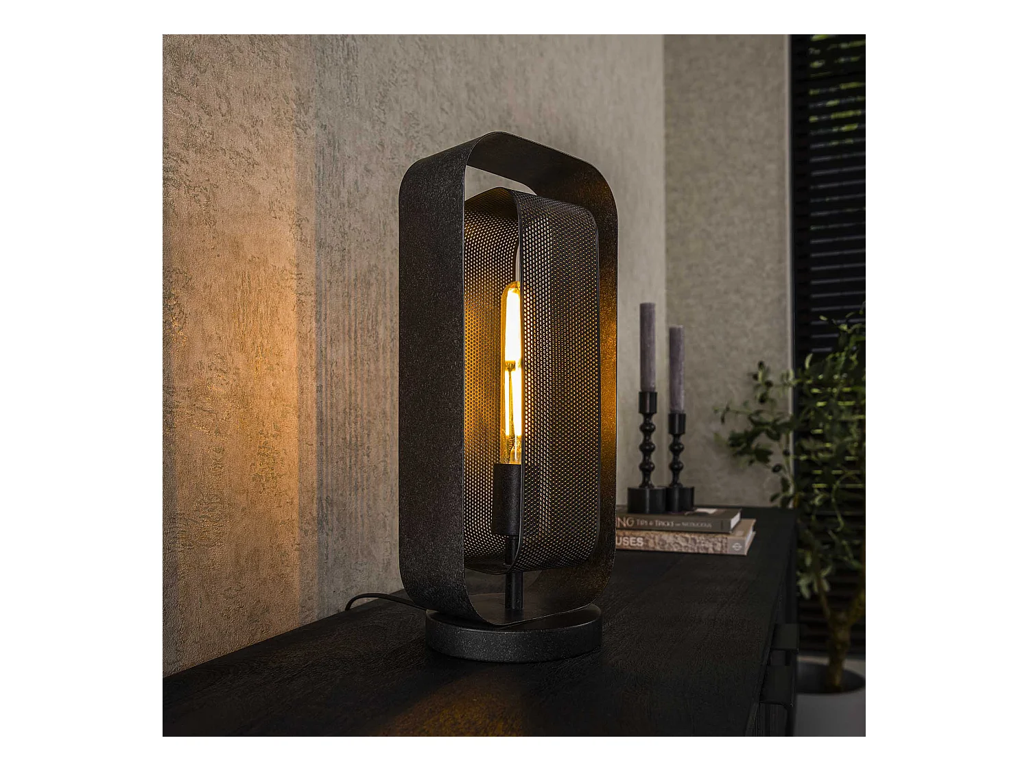 Lampe de table 1L Mesh Rotate - Noir Artic