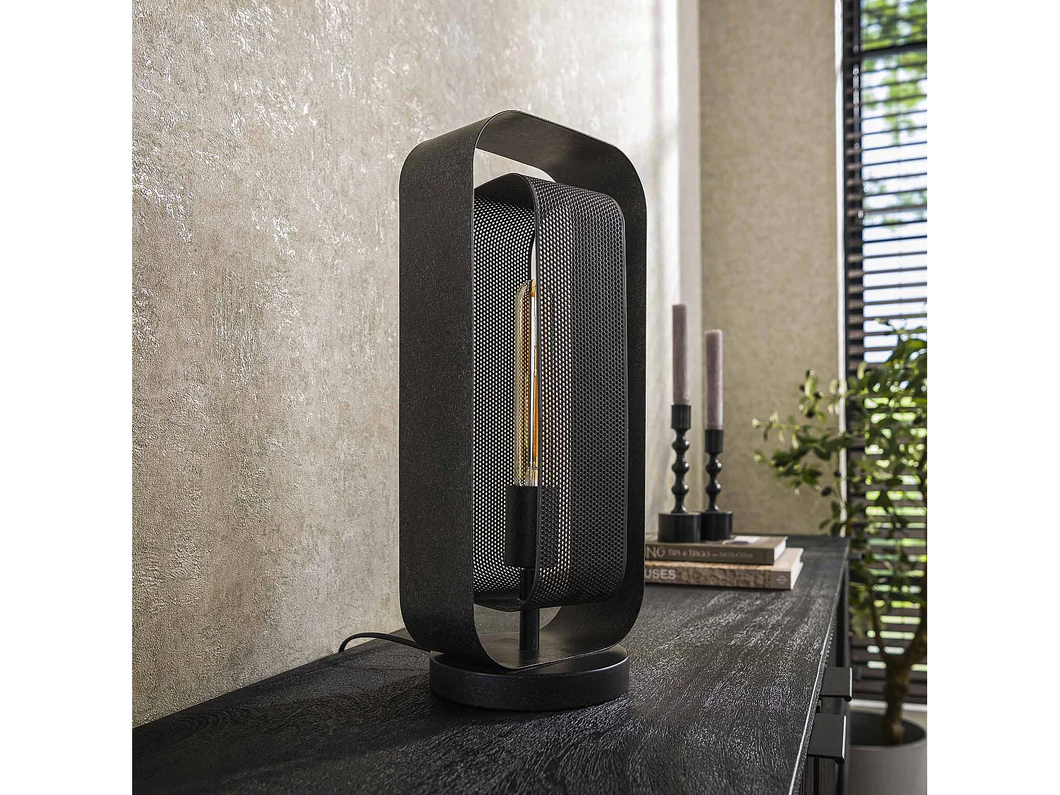 Lampe de table 1L Mesh Rotate - Noir Artic