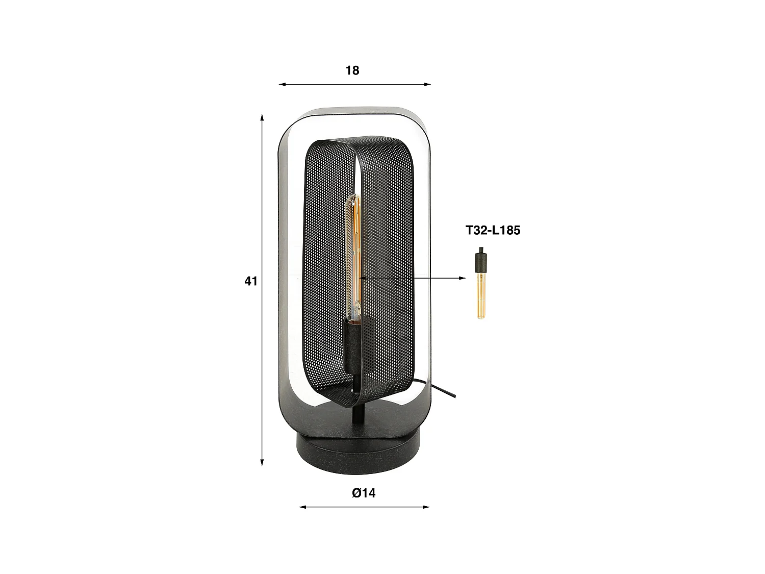 Tischleuchte 1L Mesh Rotate - Arctic Black