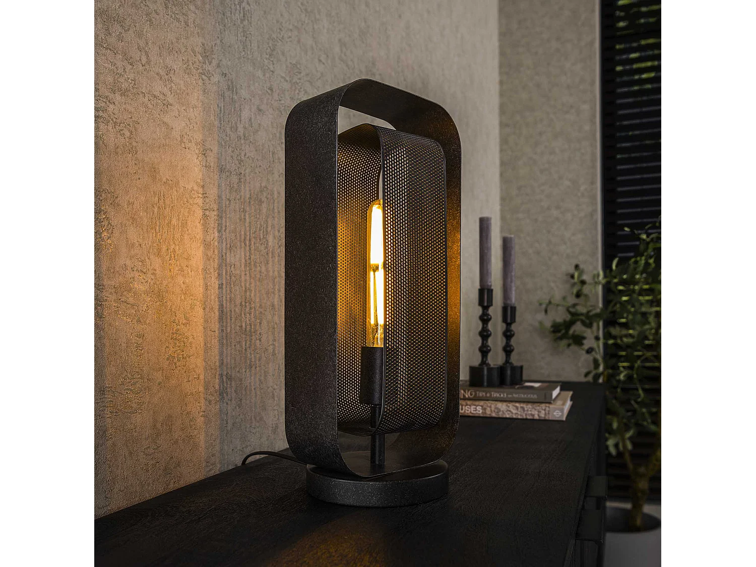 Lampe de table 1L Mesh Rotate - Noir Artic