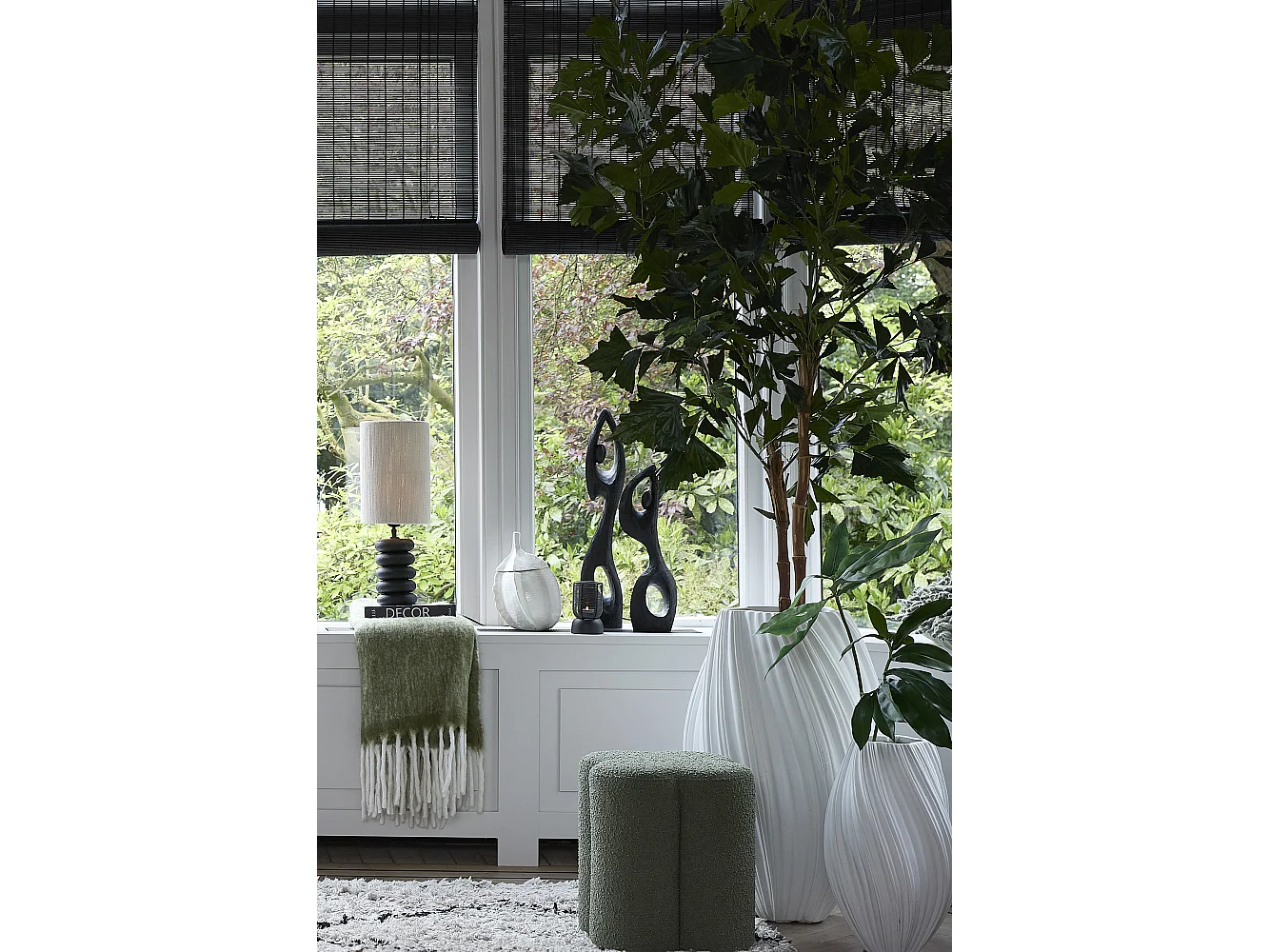 Pied de lampe BUDONGO - Ø12x21cm - Noir