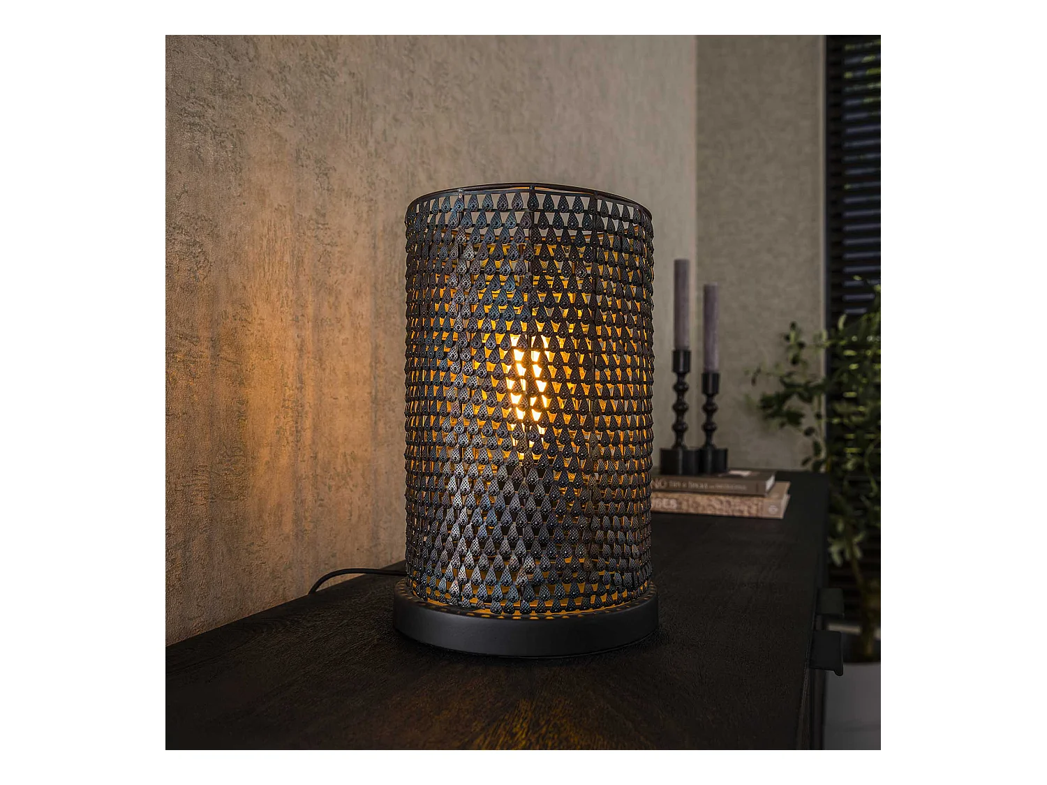 Lampe de table Armor Tube - Gris - Industriel