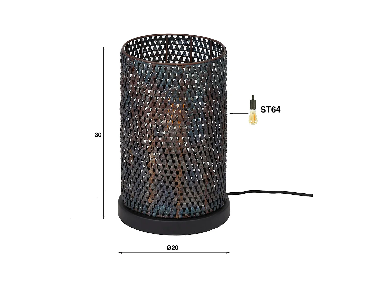 Tischlampe Armor Tube - Grau - Industriell
