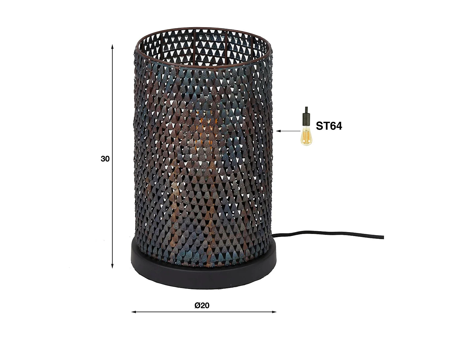 Lámpara de mesa Armor Tube - Gris - Industrial