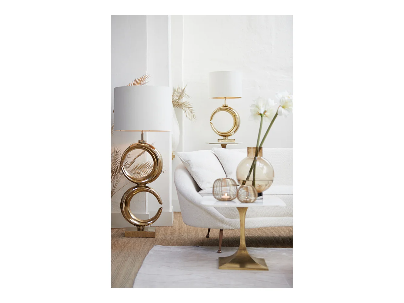 Pied de lampe MOON - 37x26x99cm - Doré