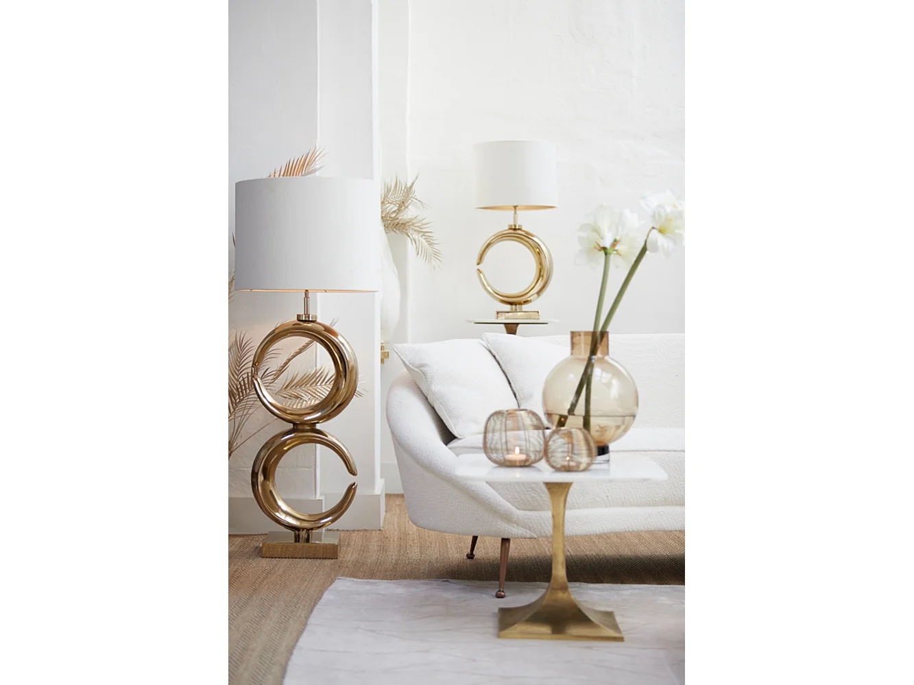 Pied de lampe MOON - 37x26x99cm - Doré