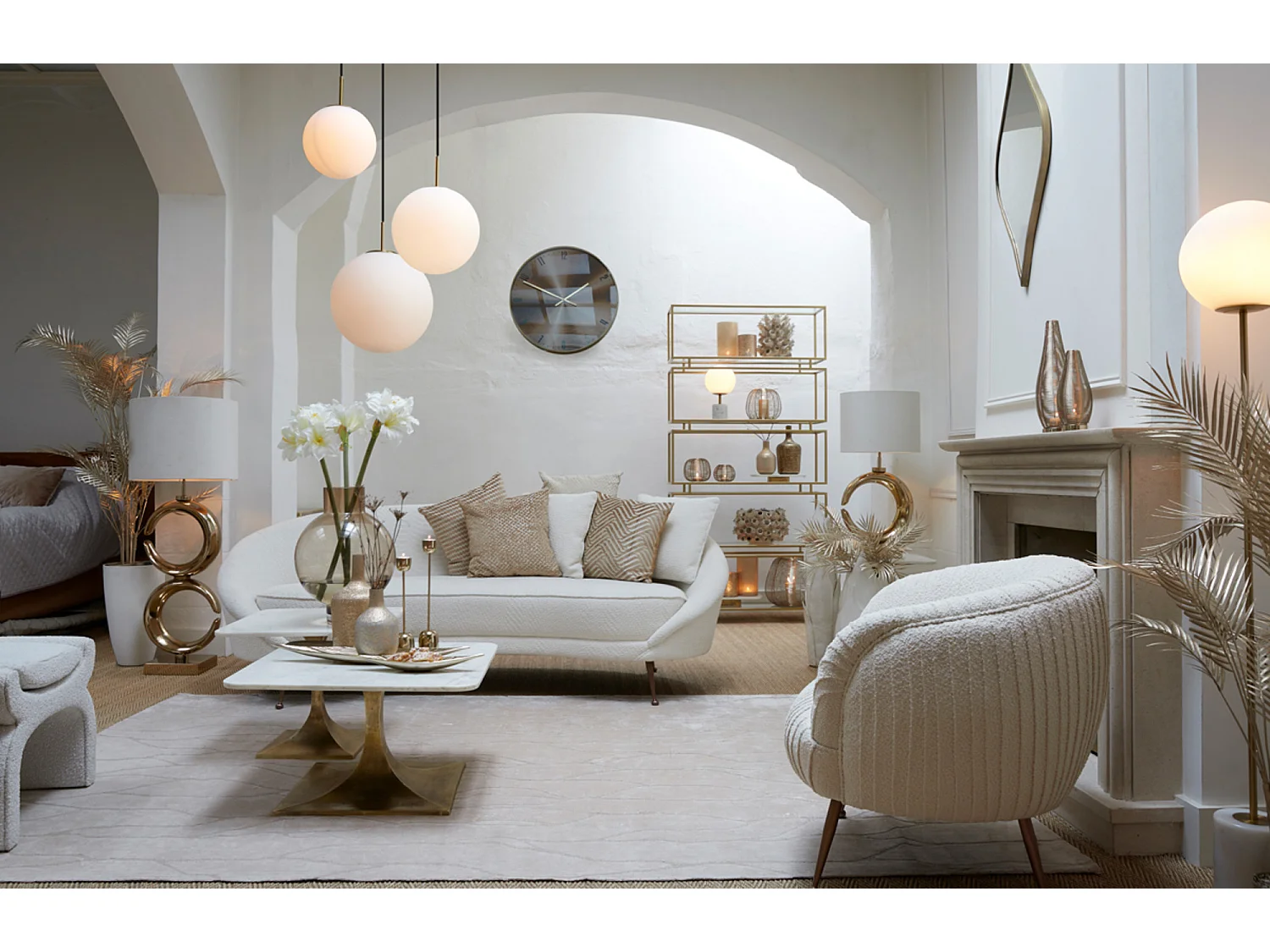 Pied de lampe MOON - 37x26x99cm - Doré