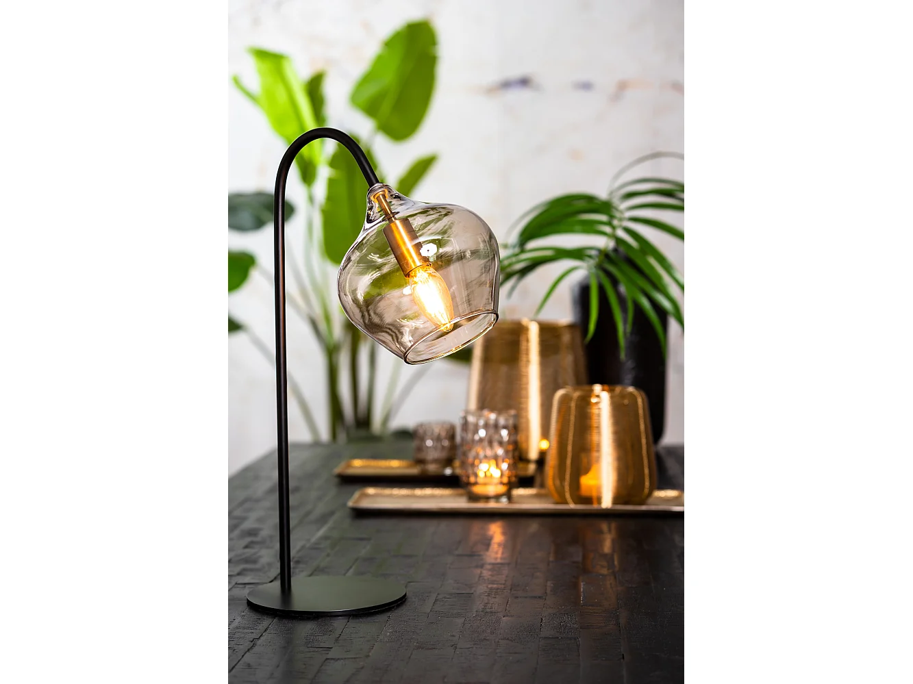 Lampe de table RAKEL - 28x17x50,5cm - Noir