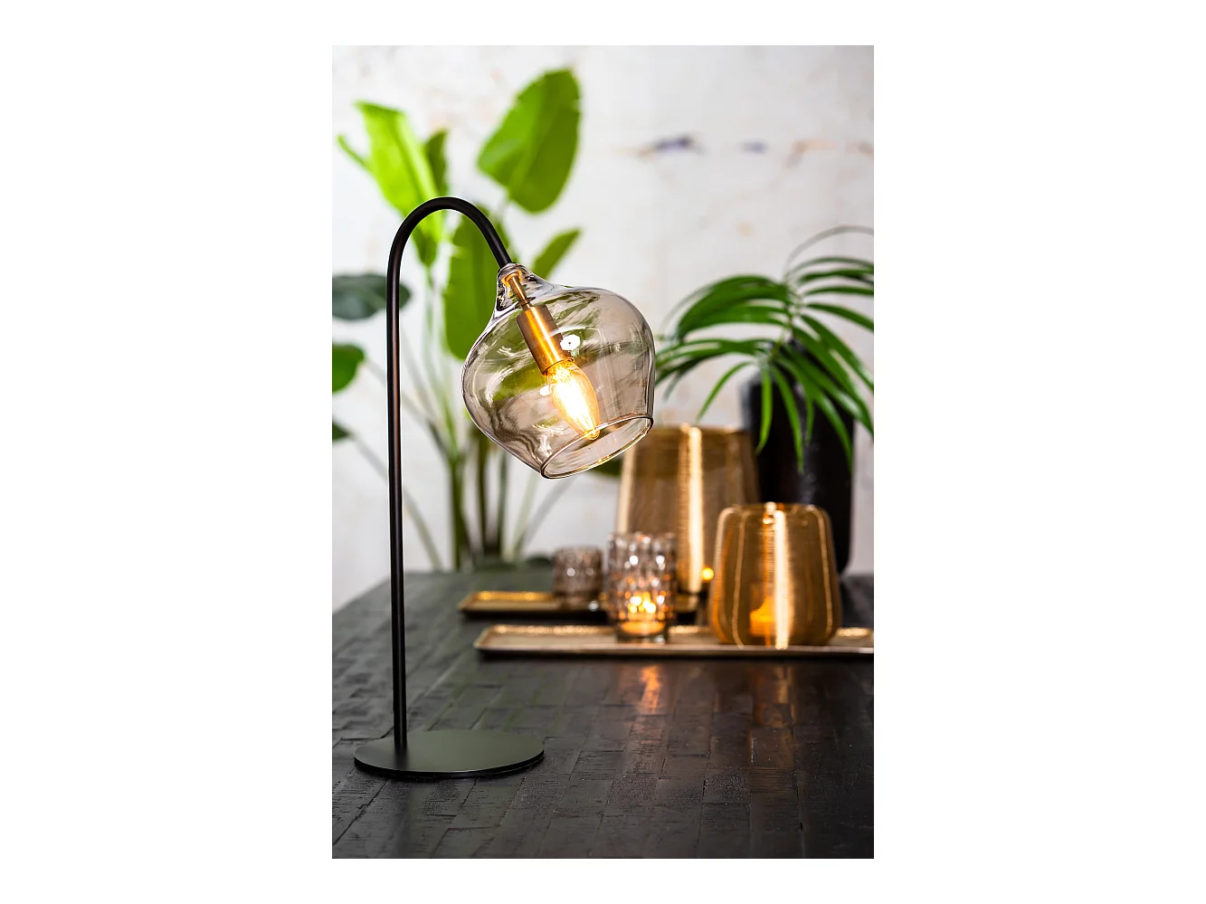 Tischlampe RAKEL - 28x17x50,5cm - Schwarz
