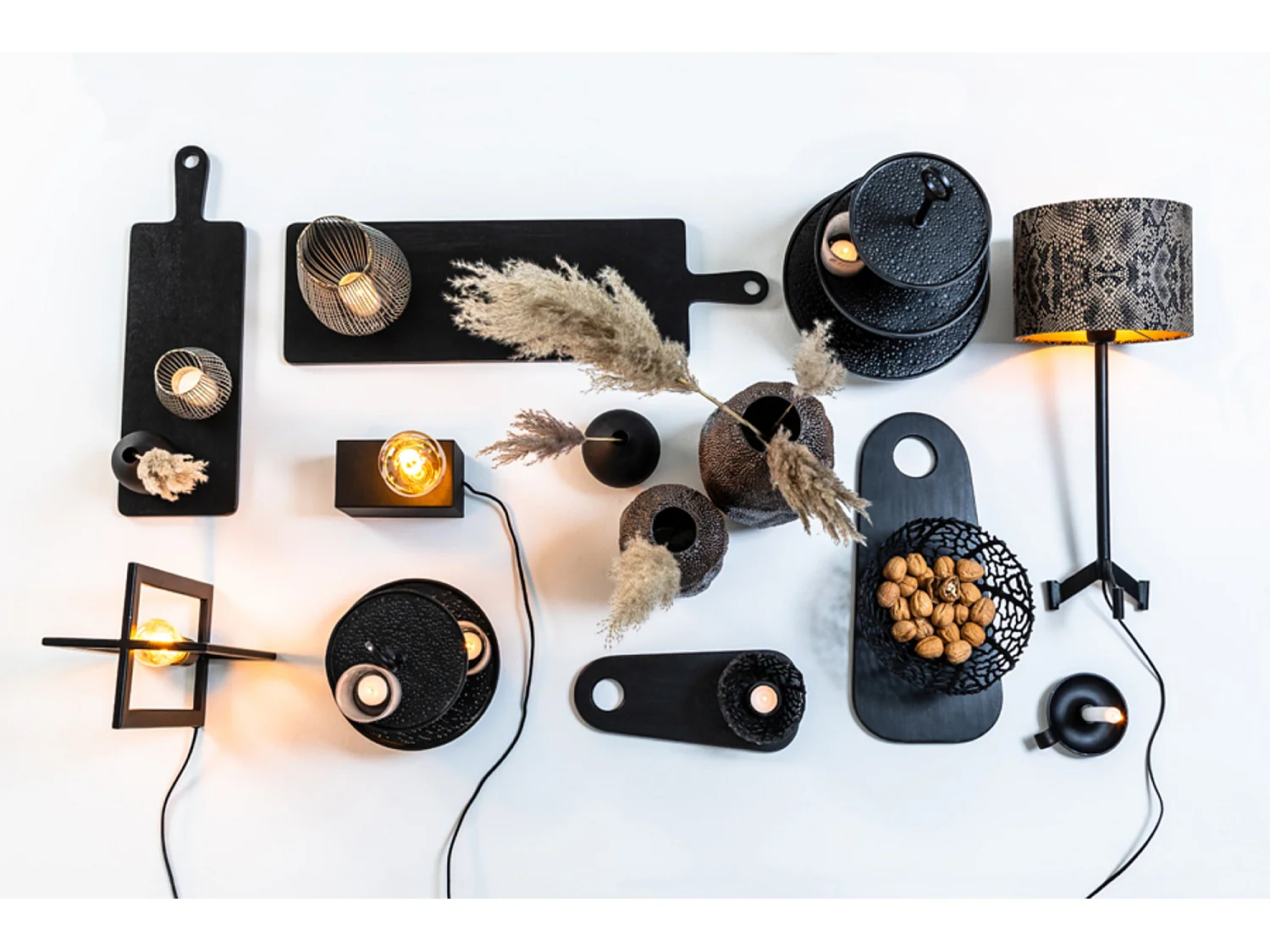 Pied de lampe MACE - Ø15x35cm - Noir