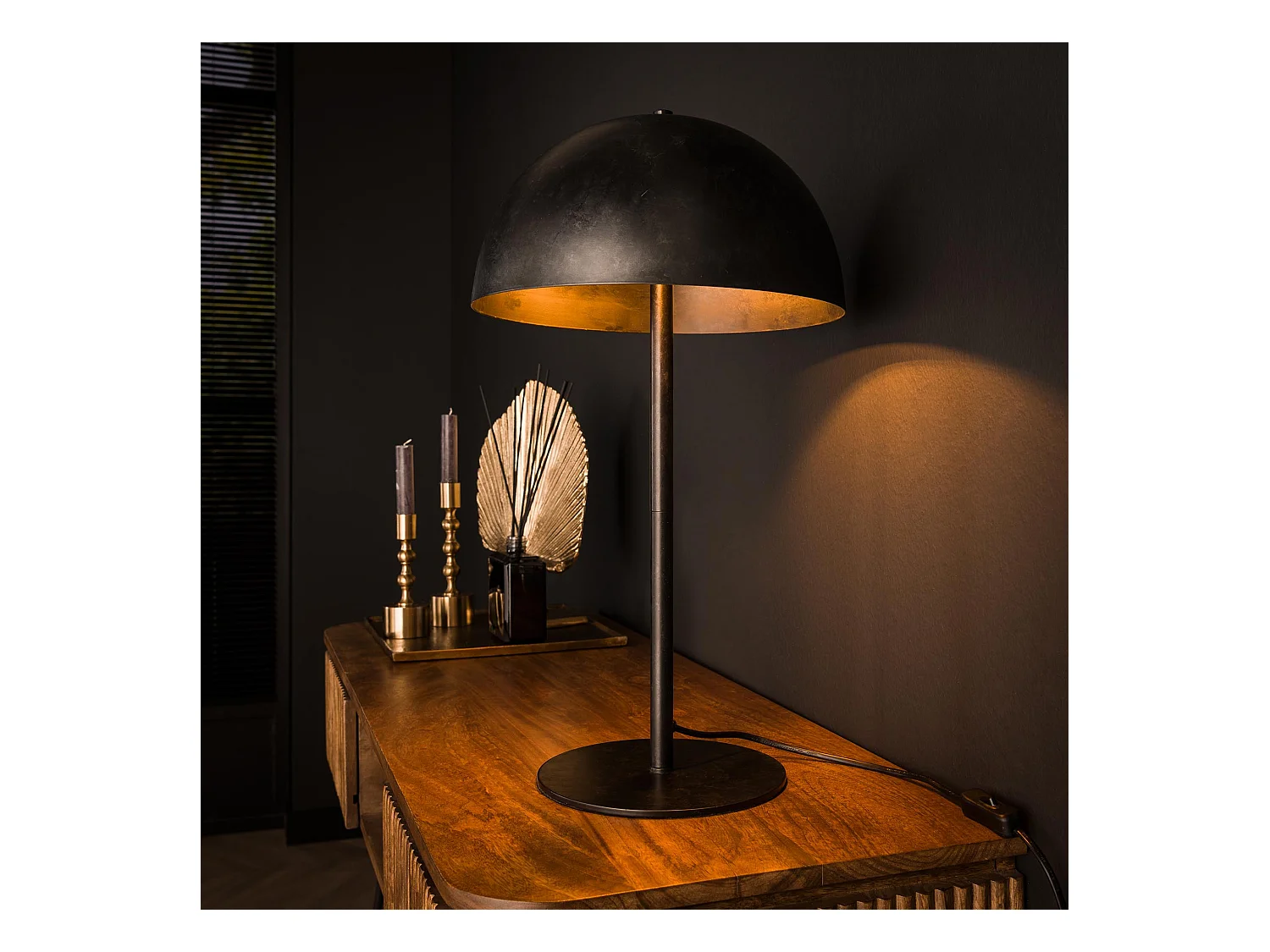 Lampe de table 2L Shield Métal - Gris foncé