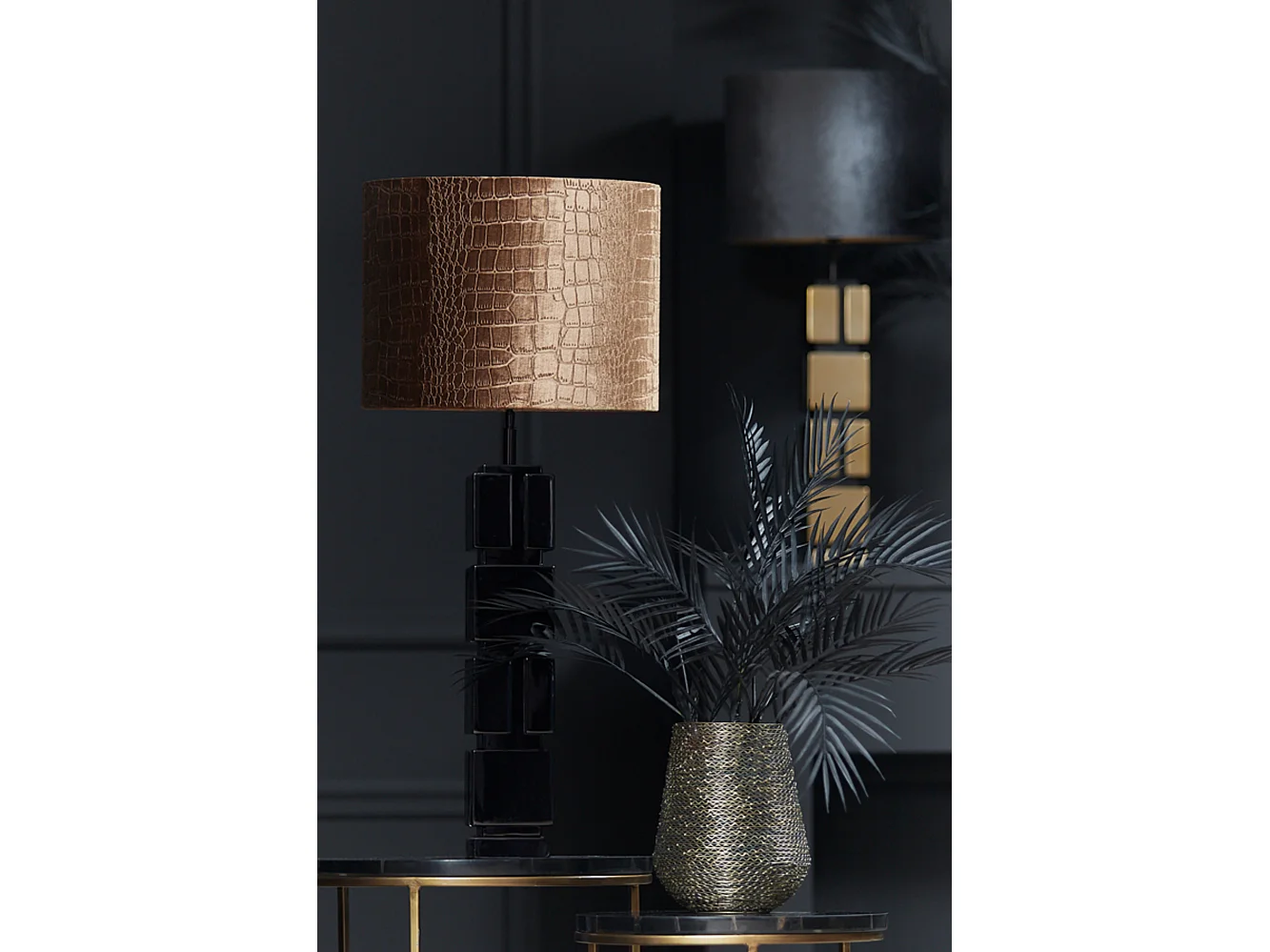 Pied de lampe CAIO - Ø11x68cm - Noir