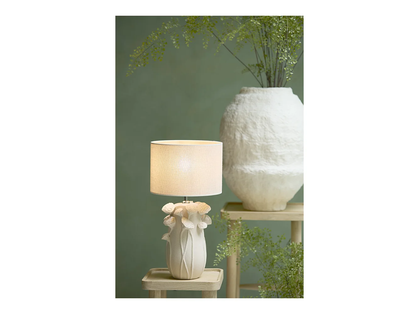 Pied de lampe LAVCI - 22,5x21x32cm - Blanc