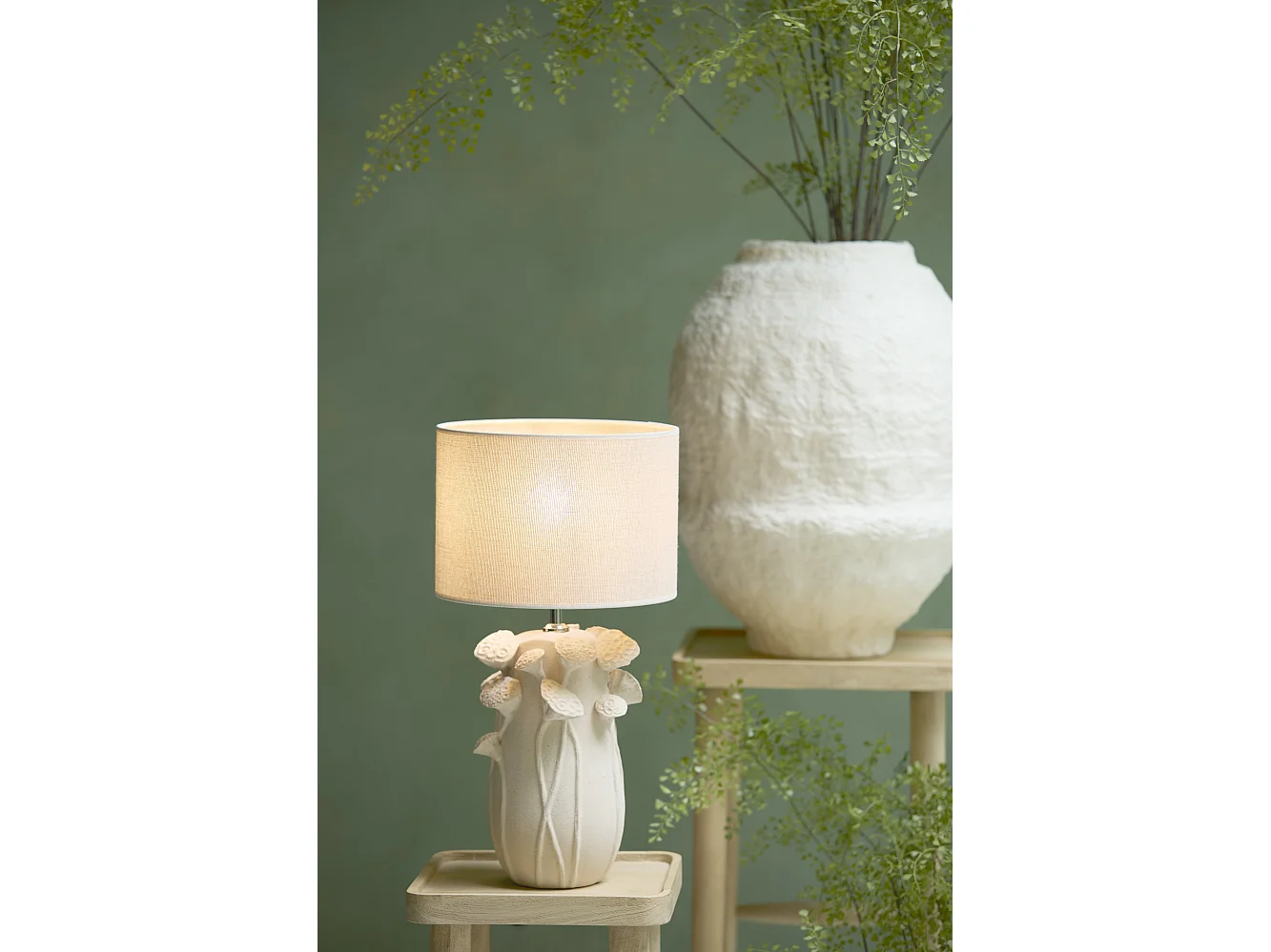 Pied de lampe LAVCI - 22,5x21x32cm - Blanc