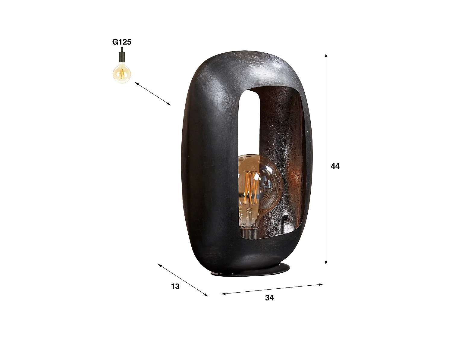 Arch XL Tischlampe - Schwarznickel