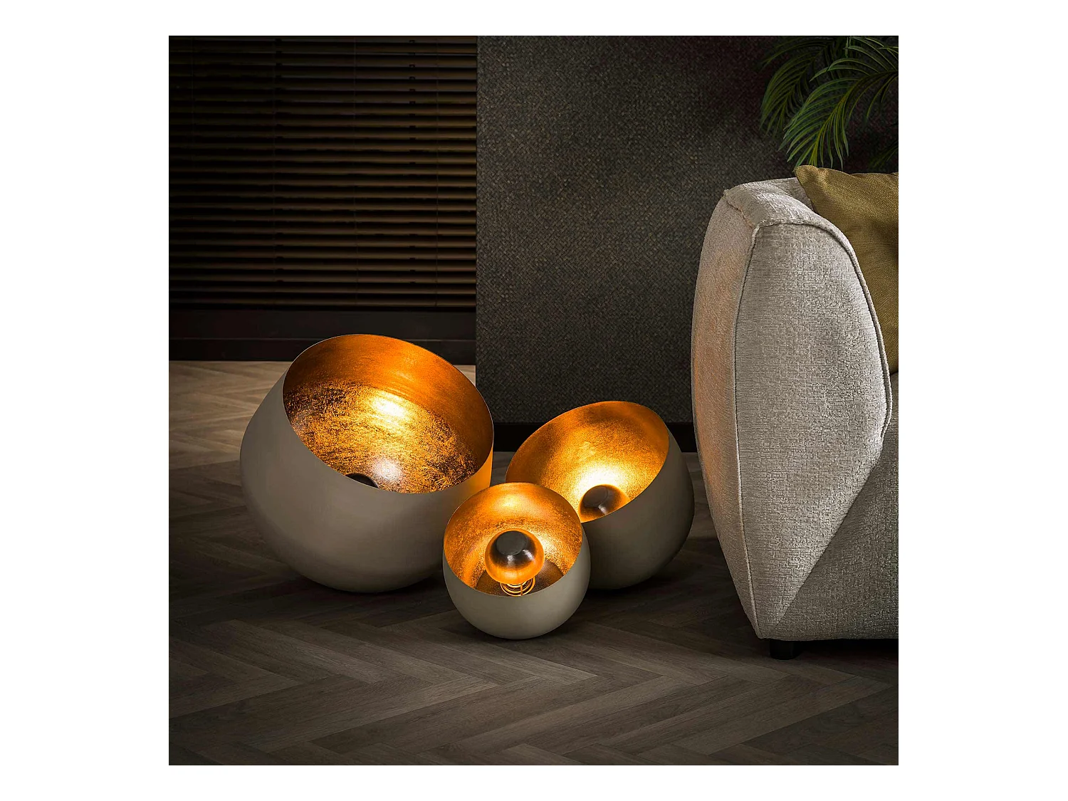 Lampe de table Ø28 Basket - Gris Naturel - M