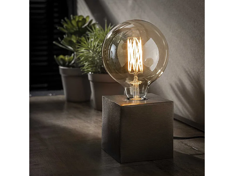 Lampe de table Block - Nickel noir - Industriel - 10x10x10