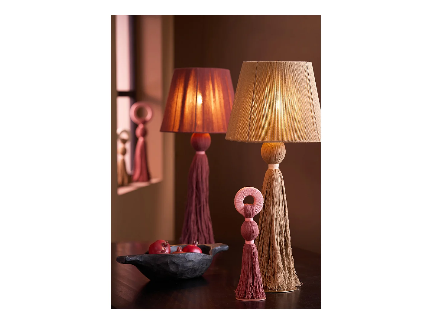 Tischlampe ESPINO - Ø31x58cm - Weiß