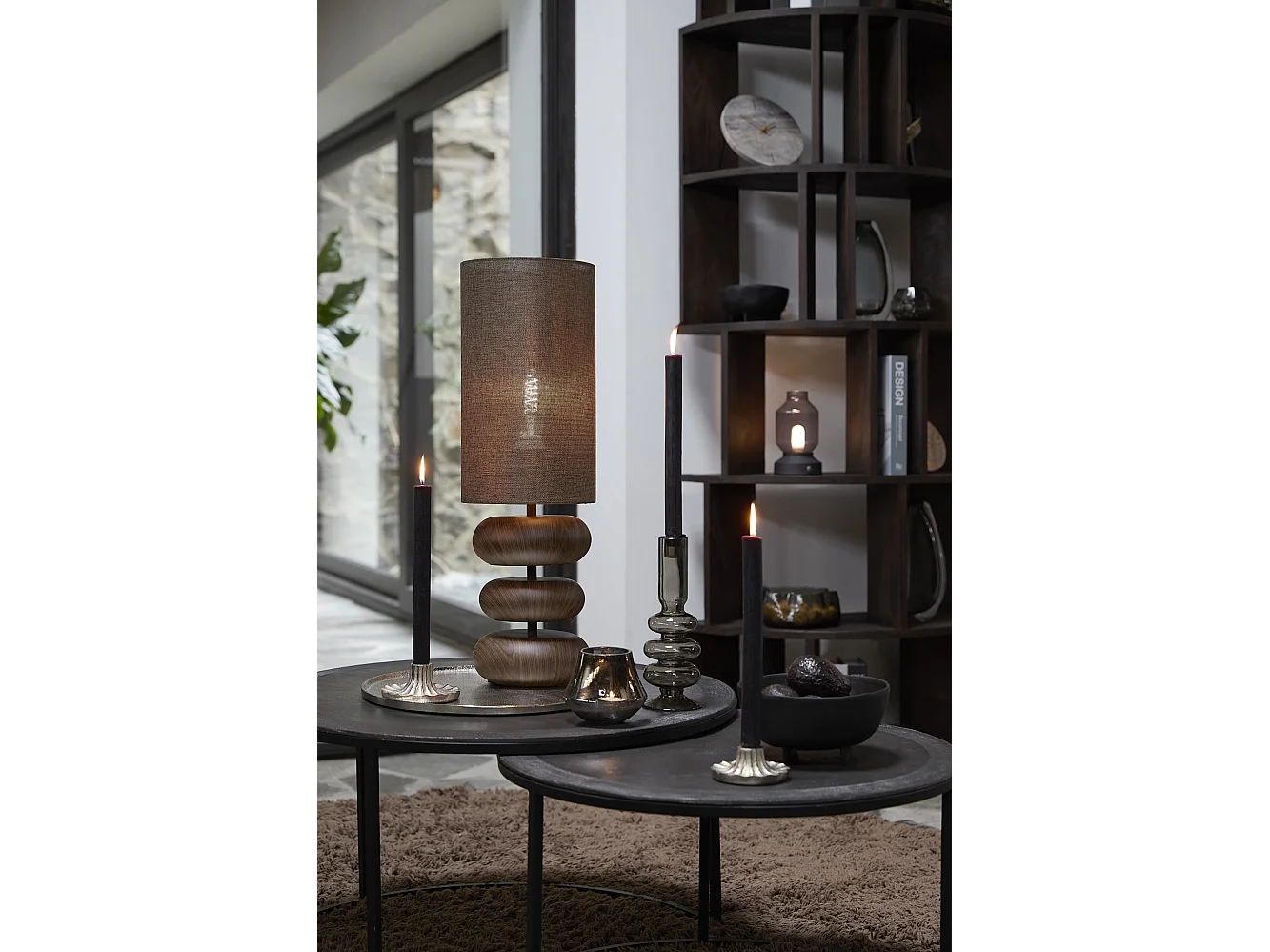 Tischlampe DANIALO - Ø22x67,5cm - Braun