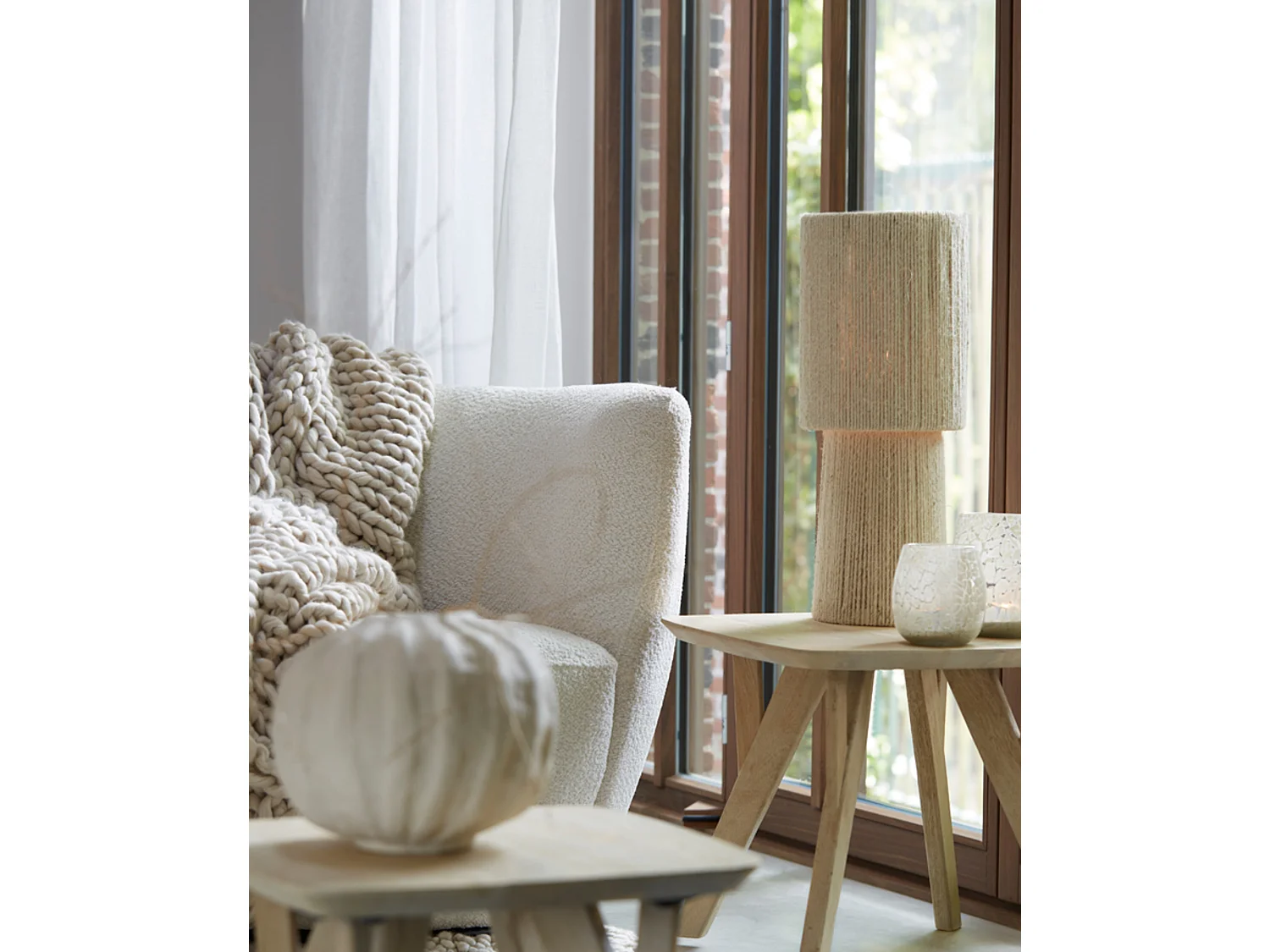 Lampe de table PITINO - Ø21,5x54,5cm - Marron