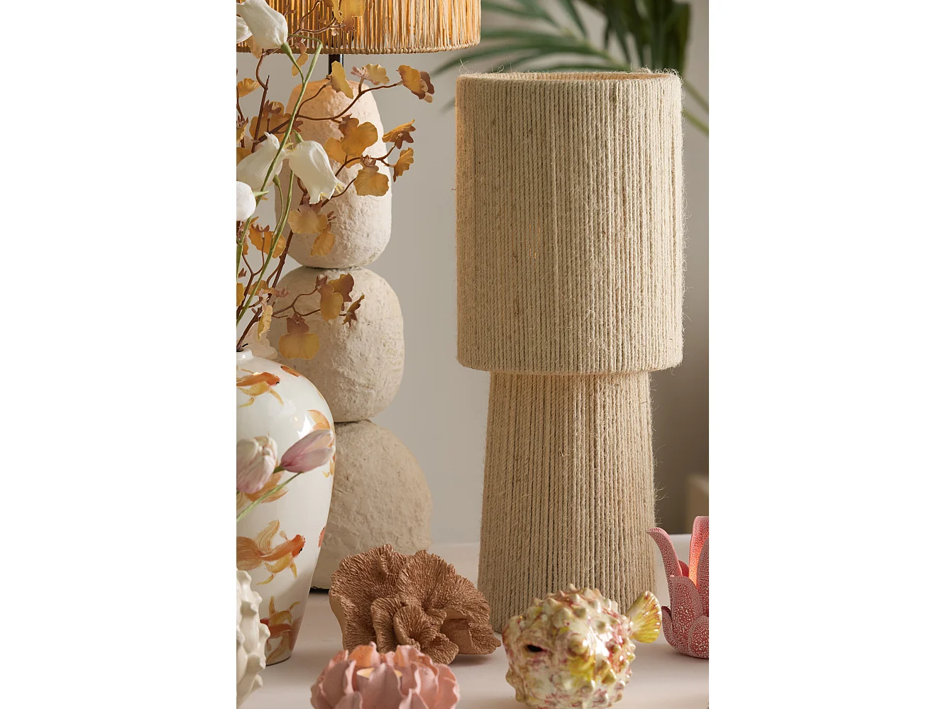 Lampe de table PITINO - Ø21,5x54,5cm - Marron