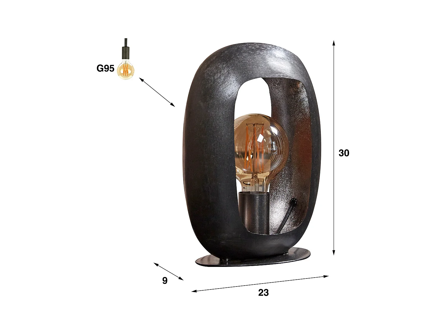 Lampe de table Arch - Nickel noir