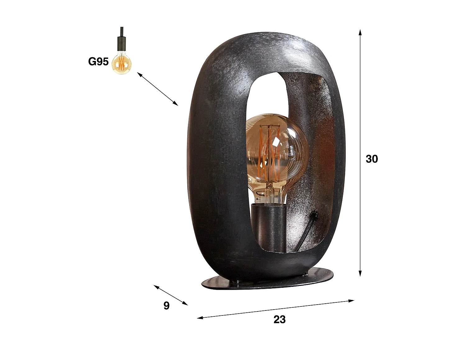 Tafellamp Arch - Zwart nikkel
