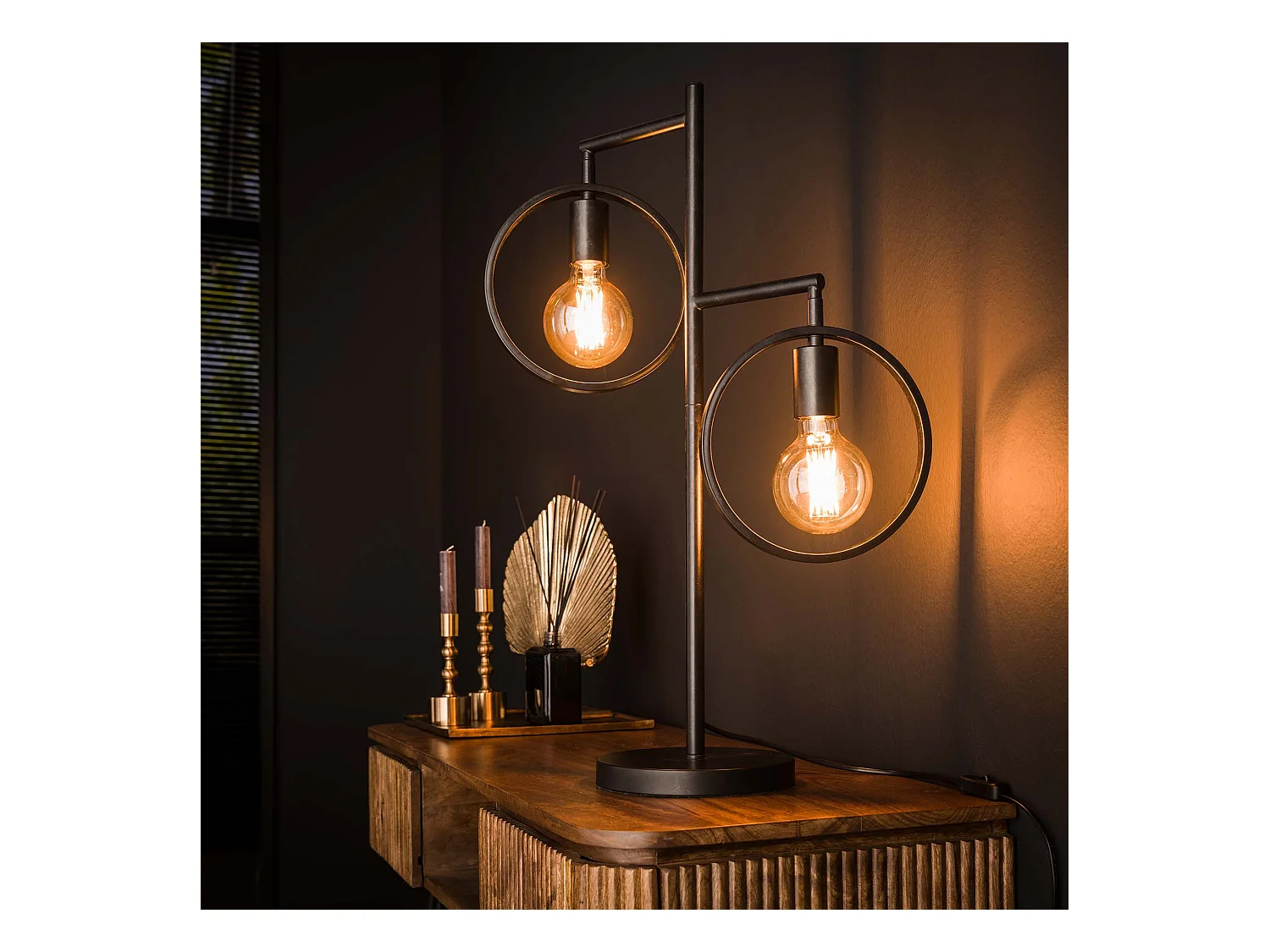 Lampe de table 2L Ring - Gris foncé