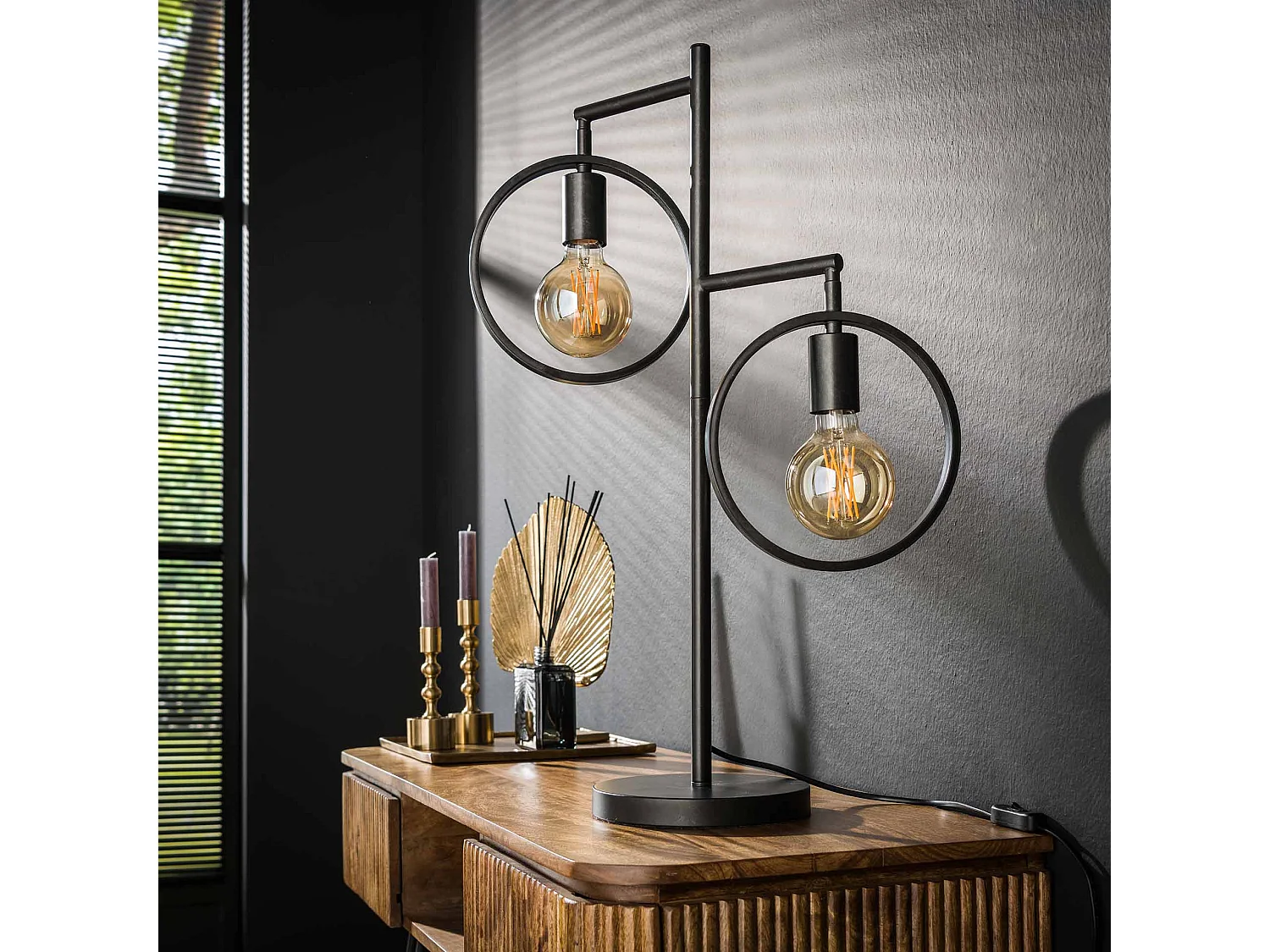 Lampe de table 2L Ring - Gris foncé