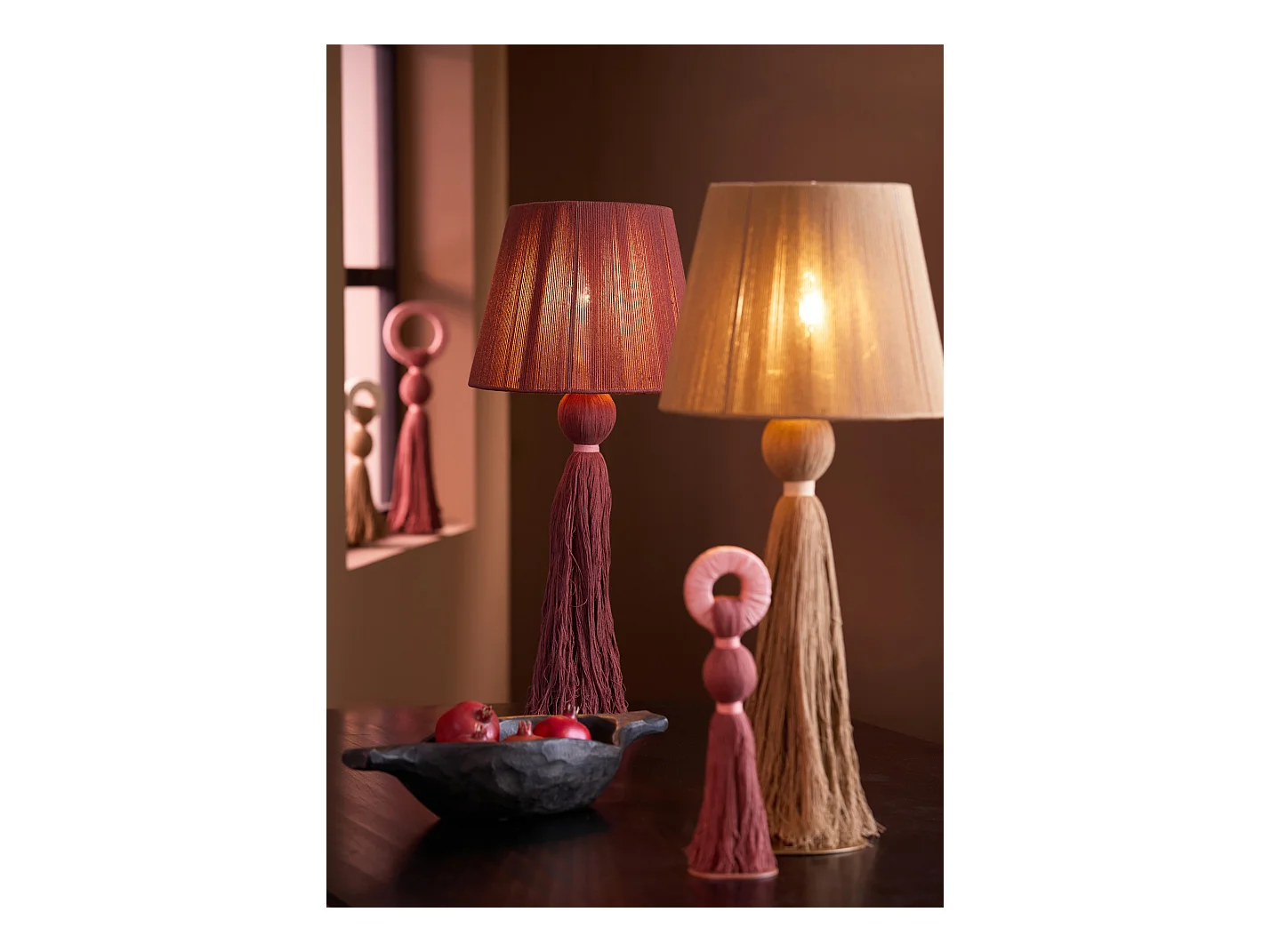 Lampe de table ESPINO - Ø31x58cm - Orange