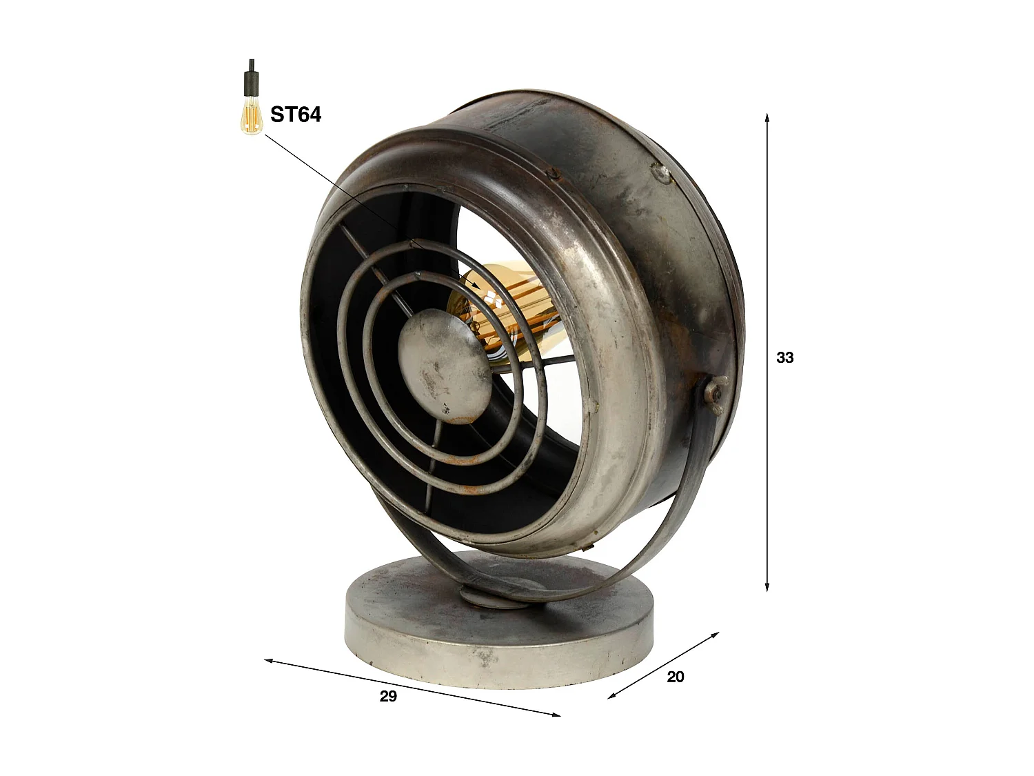 Lampe de table Beam - Industrielle - 1 Lampe - Gris