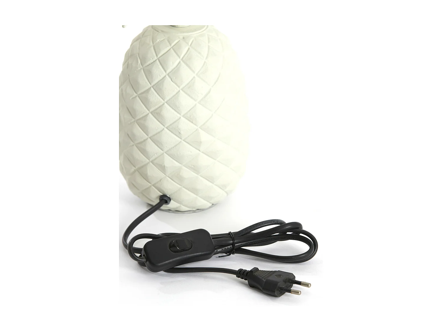 Pied de lampe ANANAS - 20x19x37cm - Blanc