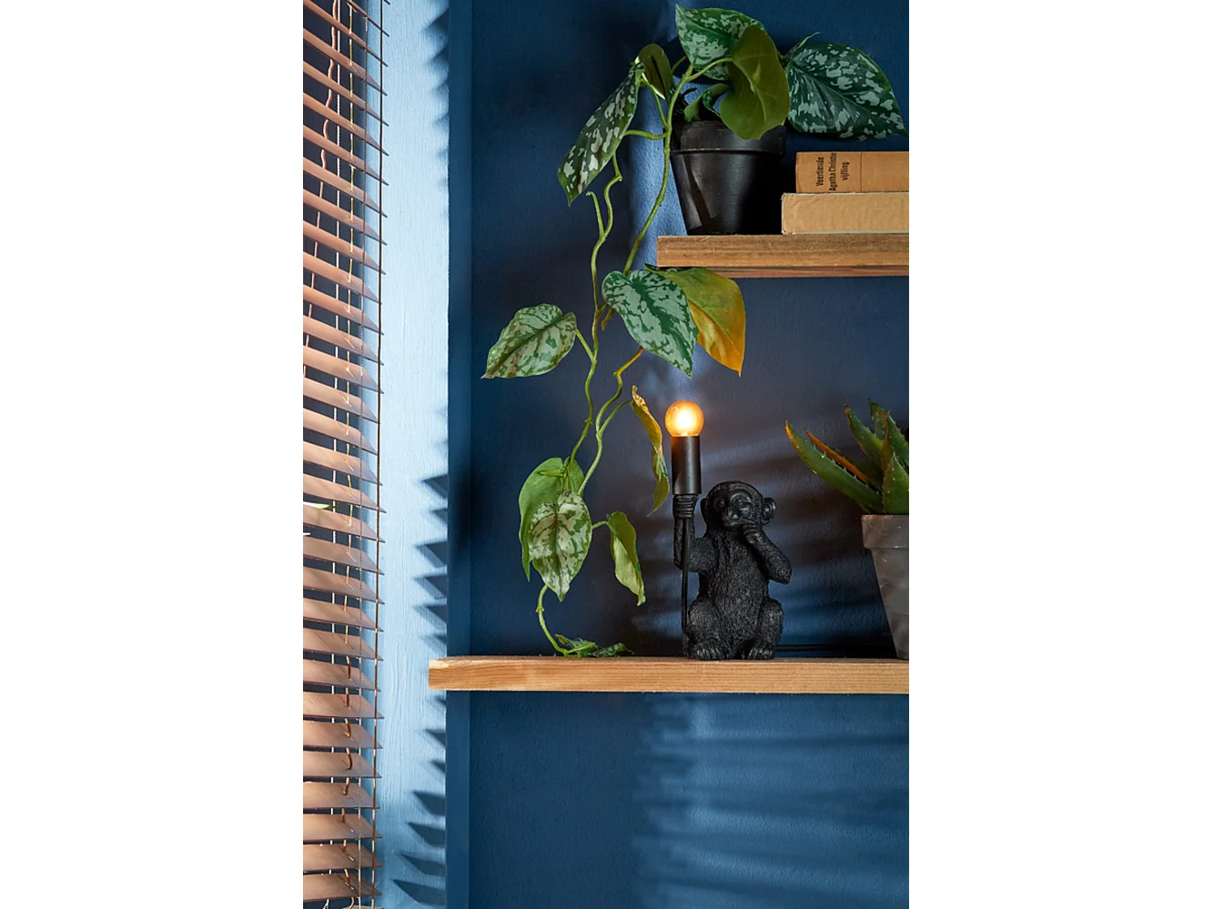 Lampe de table MONKEY - 13x12,5x23,5cm - Noir