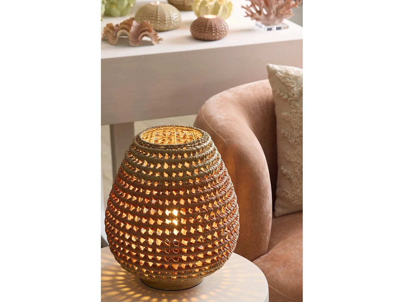 Lampe de table KALIPA - Ø32x34,5cm - Rouge