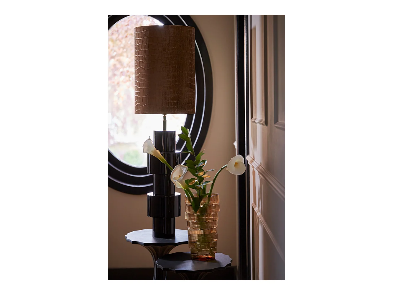 Pied de lampe NINO - Ø18x65cm - Noir