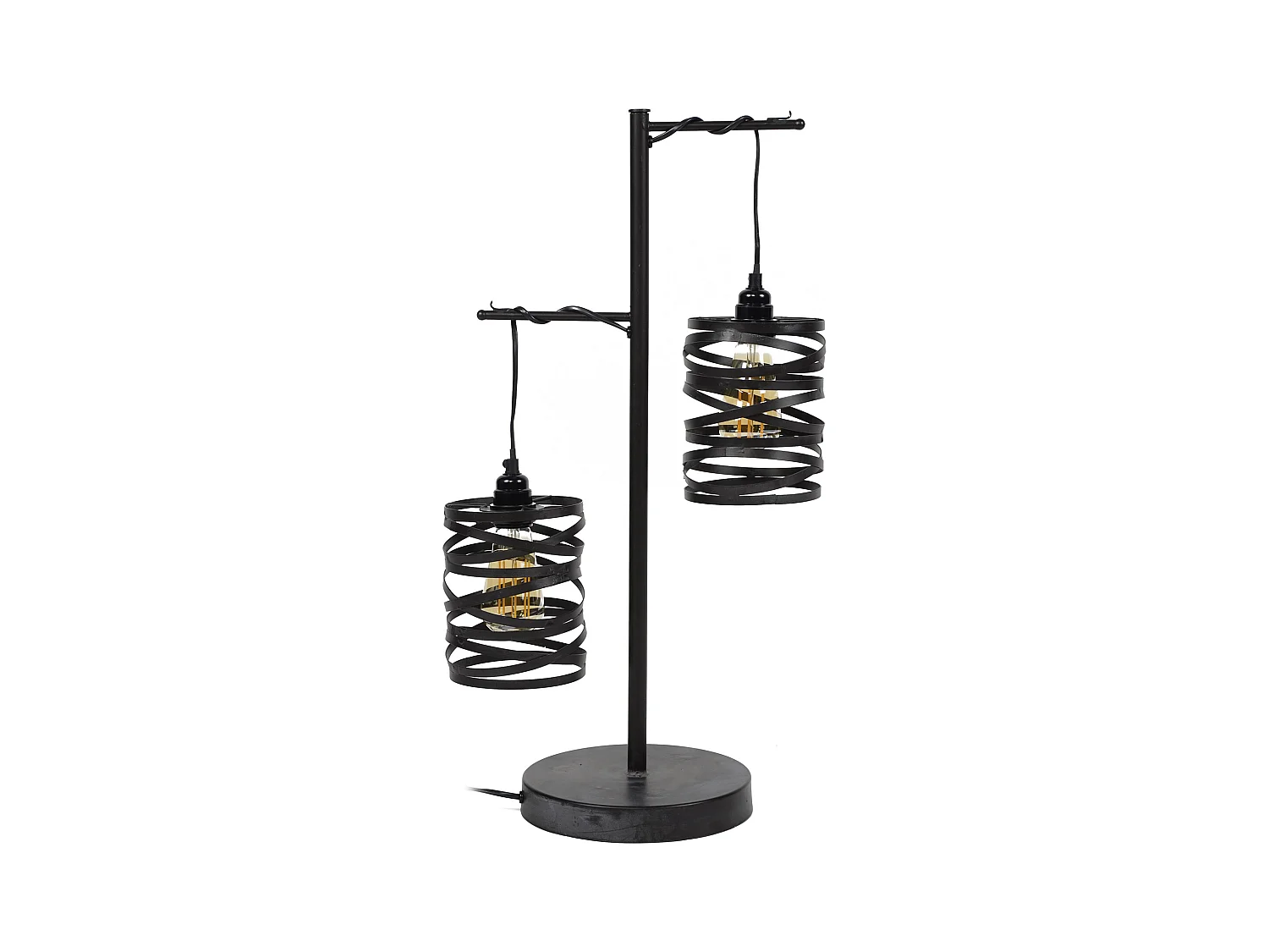 Tafellamp Industrieel - Vintage Tafellamp van Metaal en Glas - Spiraal