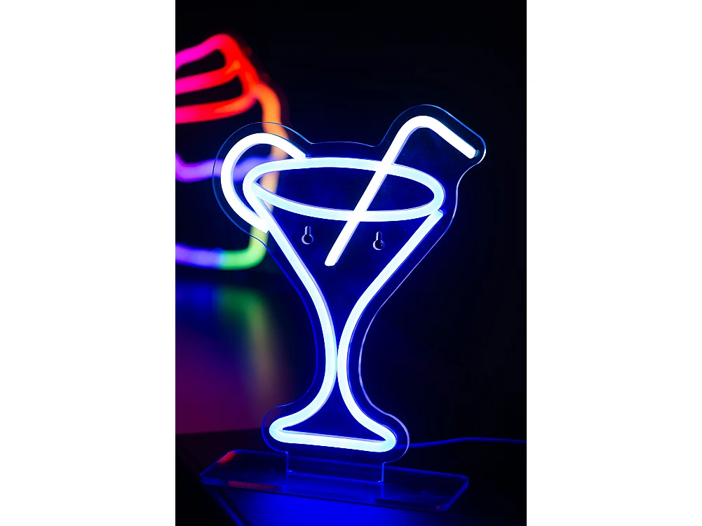 Cocktail néon avec paille - Bleu