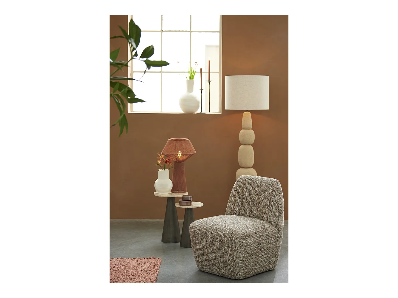 Tischlampe FUGIA - Ø30x47cm - Rot