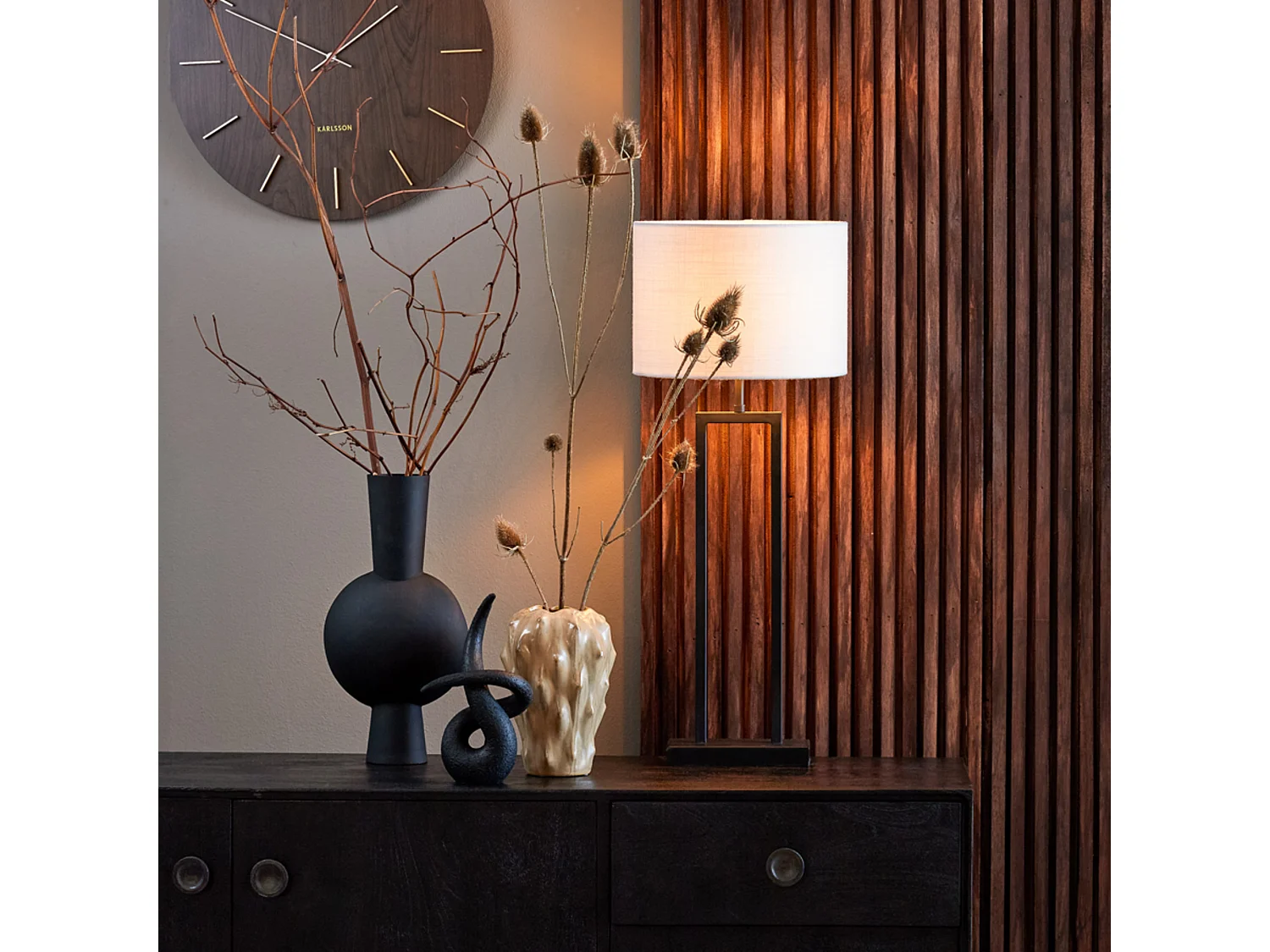 Pied de lampe SHIVA - 20x10x55 - Noir