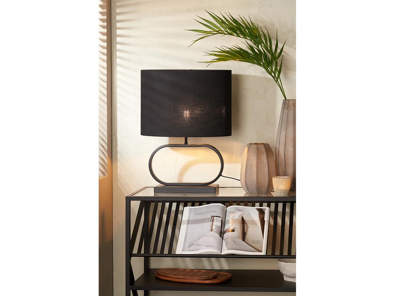 Pied de lampe JAMIRO - 37x13x29cm - Noir
