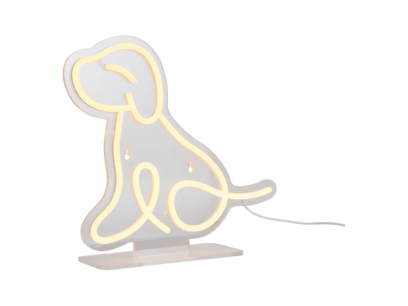 Chien assis au néon - Jaune