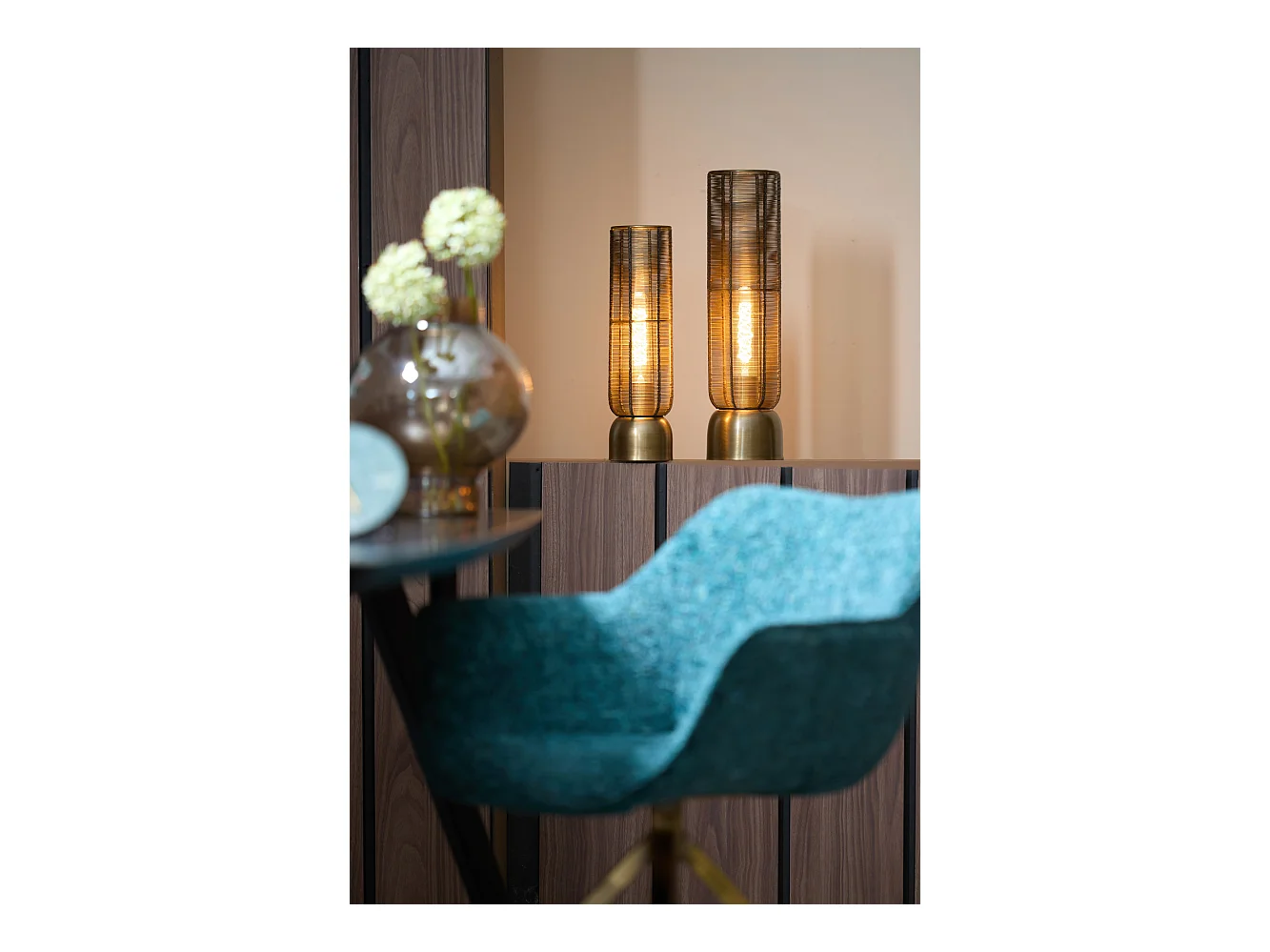 Lampe de table LEZUZA - Ø11x39,5cm - Bronze