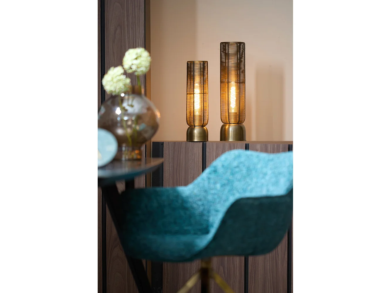 Lampe de table LEZUZA - Ø11x39,5cm - Bronze