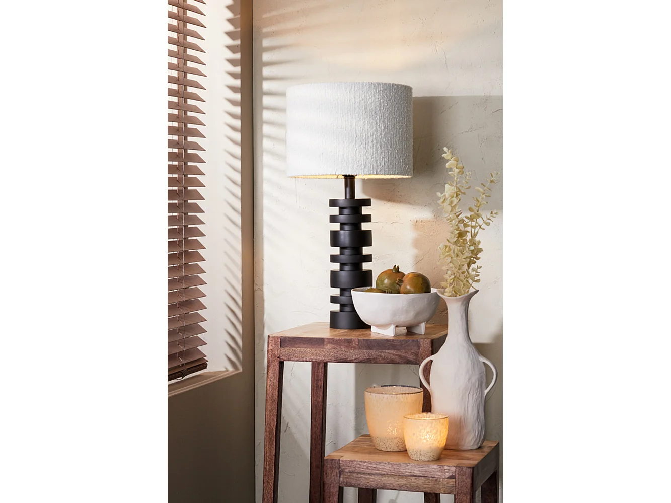 Pied de lampe DESLEY - Ø10,5x36cm - Noir