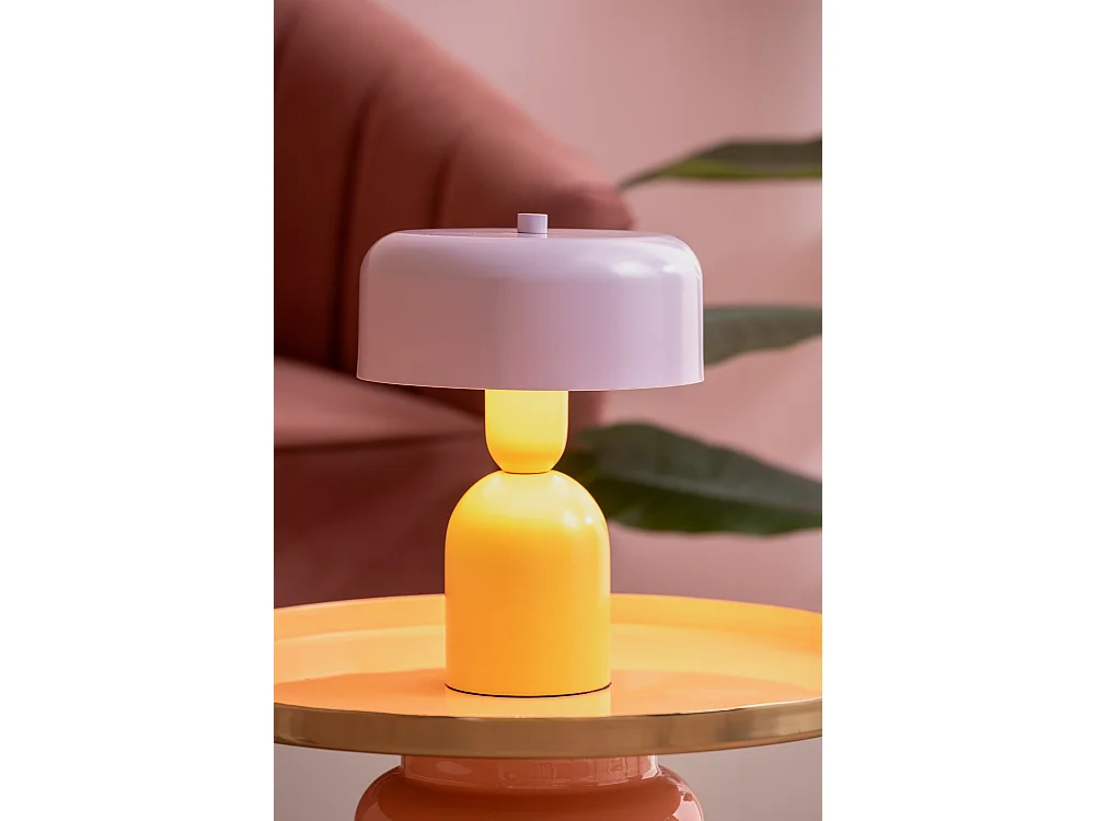 Lampe de table Double Funky - Jaune vif et violet doux